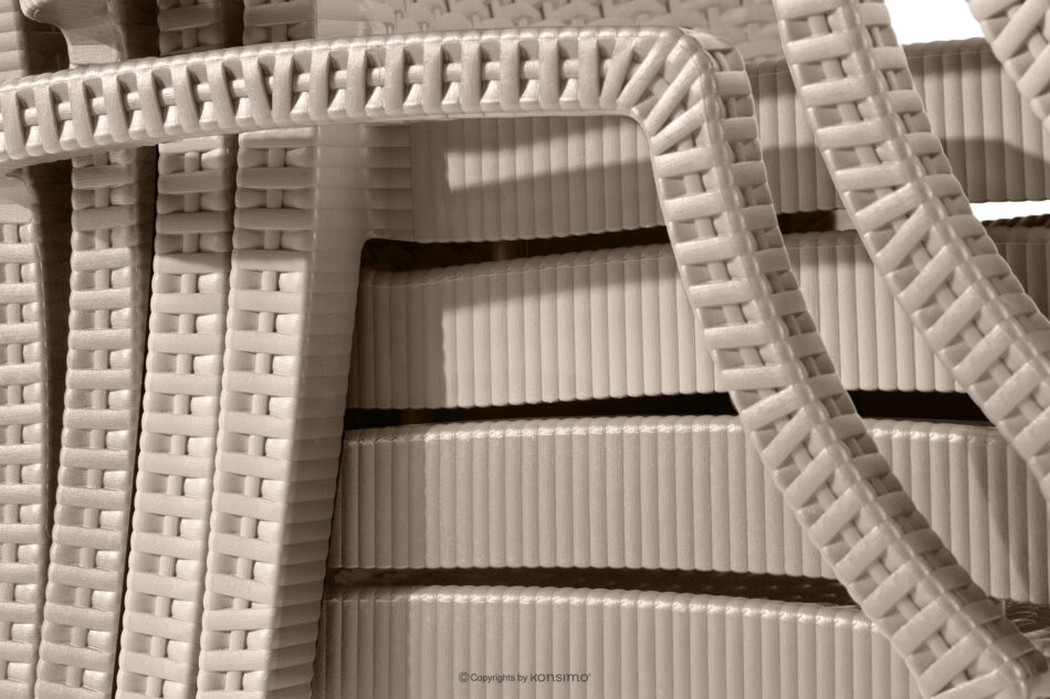 ETULI Nowoczesne krzesło ogrodowe z podłokietnikiem polipropylen 4 szt. beżowy beżowy - zdjęcie 16