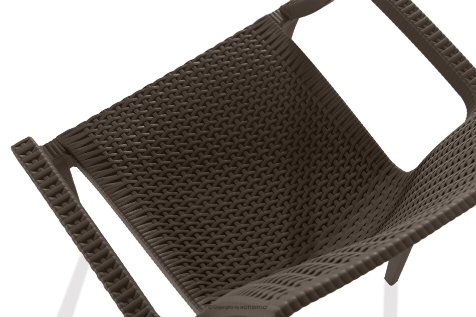 ETULI Nowoczesne krzesło ogrodowe z podłokietnikiem polipropylen 4 szt. brązowy brązowy - zdjęcie 6