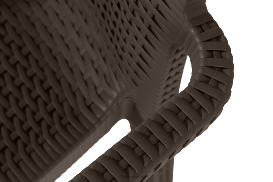 ETULI Nowoczesne krzesło ogrodowe z podłokietnikiem polipropylen 4 szt. brązowy brązowy - zdjęcie 11