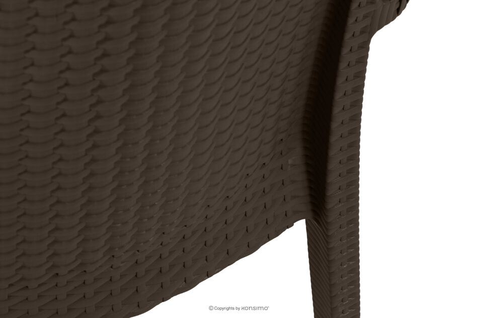 ETULI Nowoczesne krzesło ogrodowe z podłokietnikiem polipropylen 4 szt. brązowy brązowy - zdjęcie 12