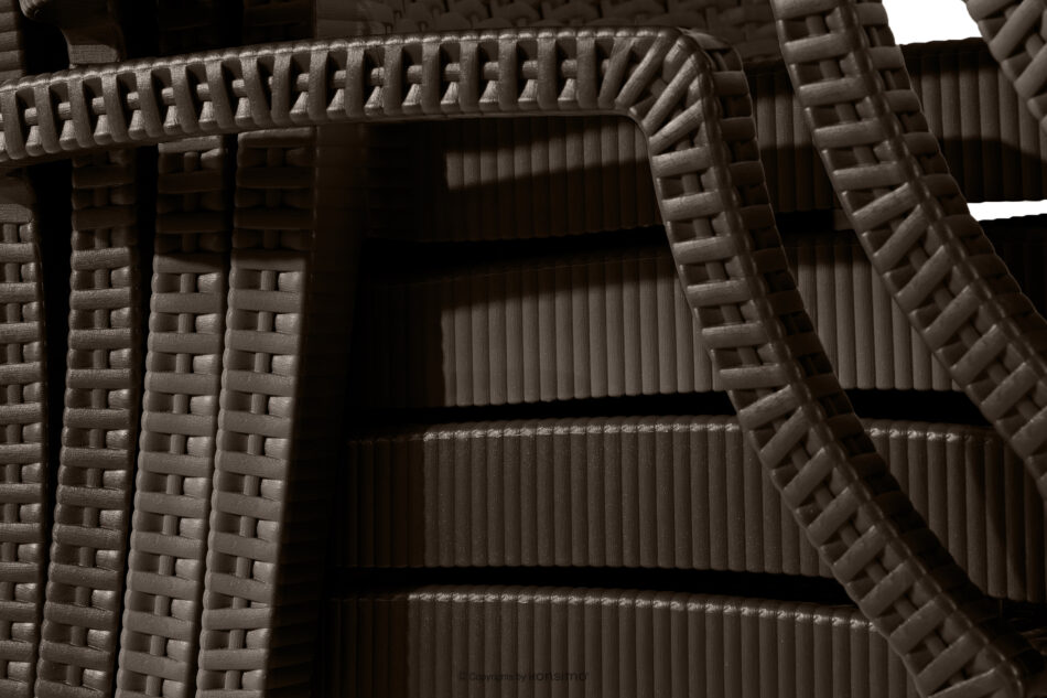 ETULI Nowoczesne krzesło ogrodowe z podłokietnikiem polipropylen 4 szt. brązowy brązowy - zdjęcie 16