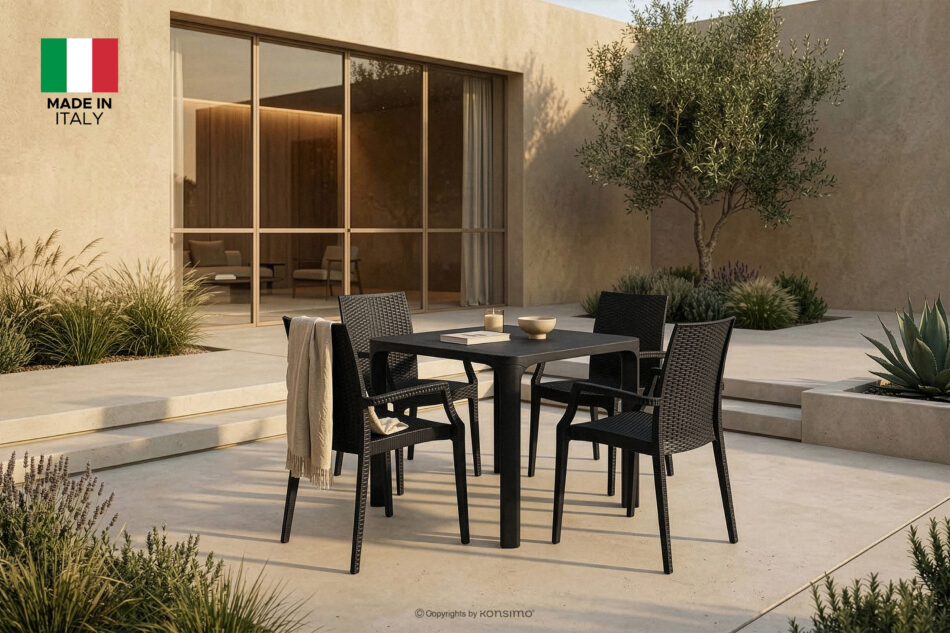 LEOPSI Stół ogrodowy z polipropylenu 80 x 80 antracytowy antracytowy - zdjęcie 1