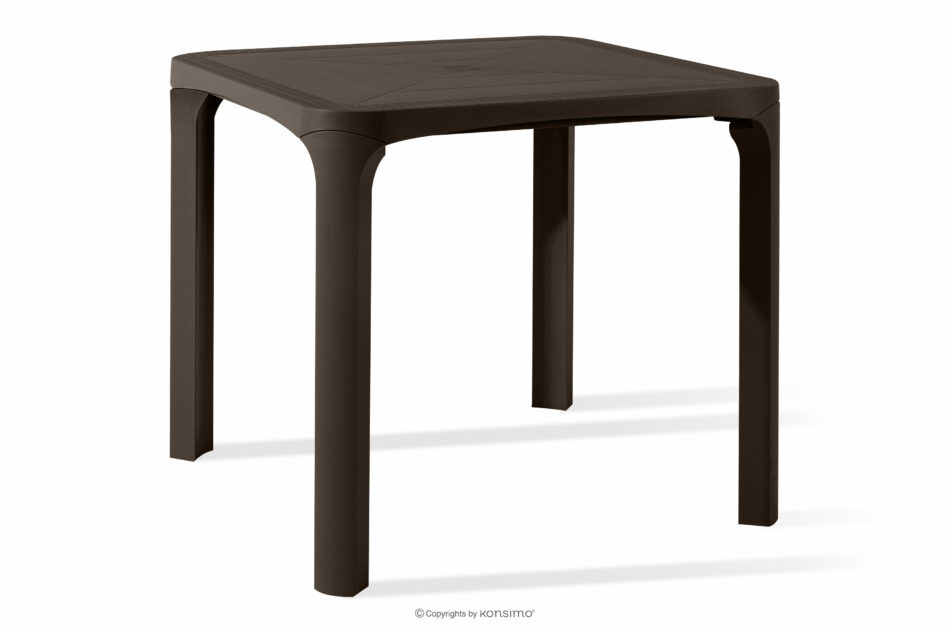 LEOPSI Stół ogrodowy z polipropylenu 80 x 80 brązowy brązowy - zdjęcie 2