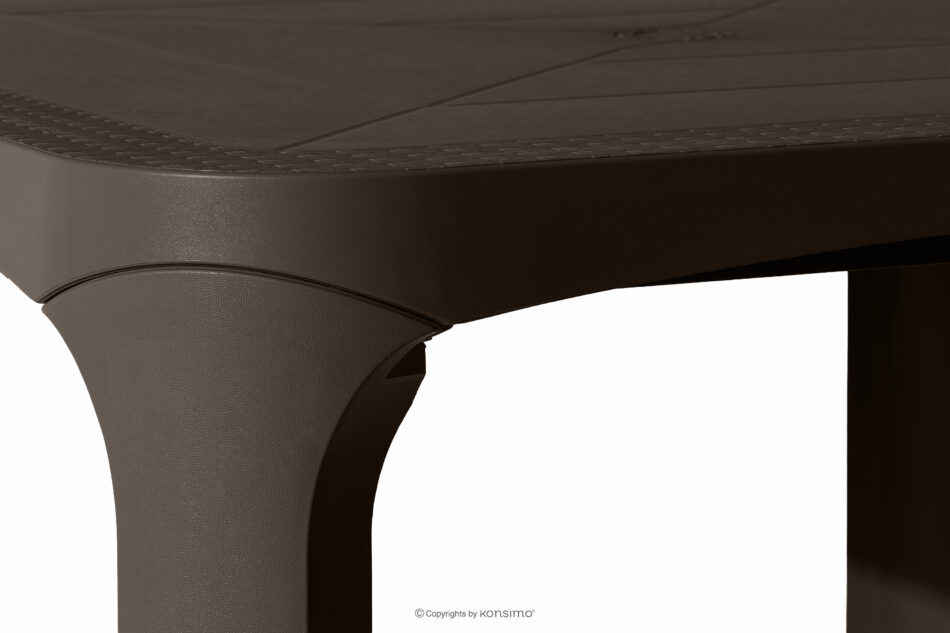 LEOPSI Stół ogrodowy z polipropylenu 80 x 80 brązowy brązowy - zdjęcie 5