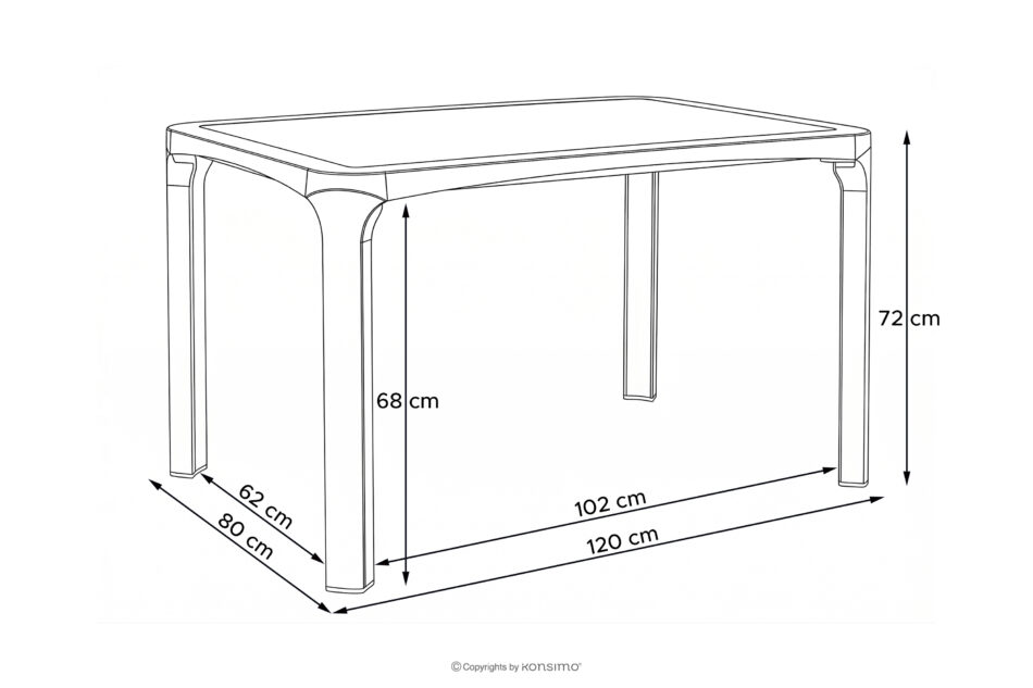 LEOPSI Stół ogrodowy z polipropylenu 120 x 80 antracytowy antracytowy - zdjęcie 14