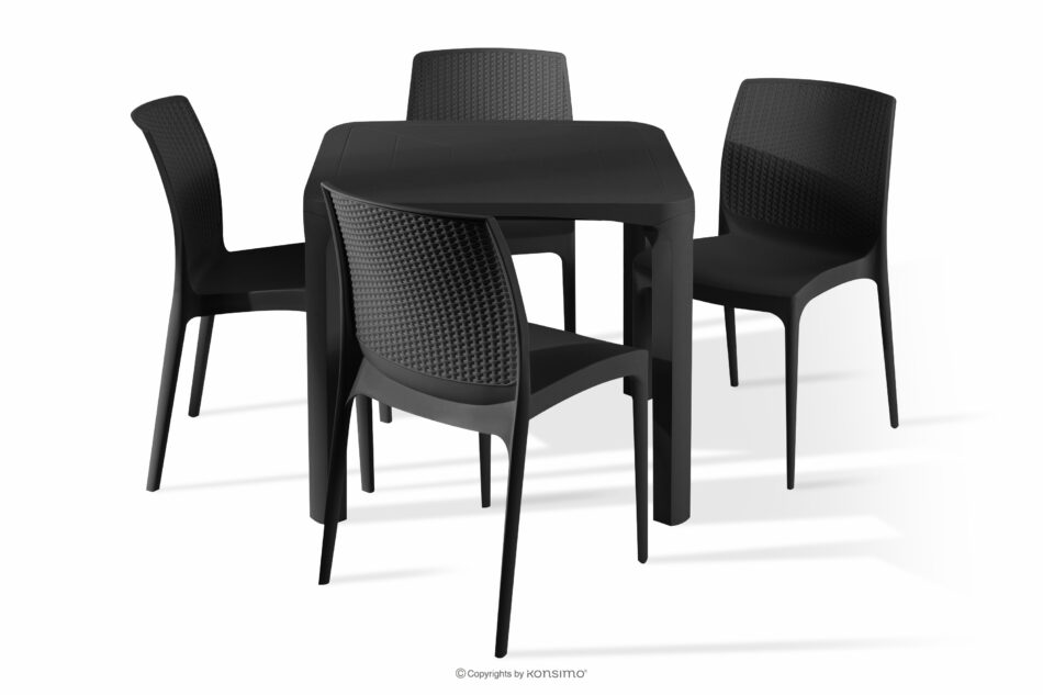 LEOPSI Zestaw mebli ogrodowych stół z krzesłami 4 szt. antracytowy antracytowy - zdjęcie 2