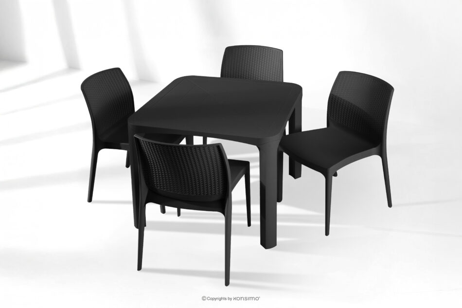 LEOPSI Zestaw mebli ogrodowych stół z krzesłami 4 szt. antracytowy antracytowy - zdjęcie 24