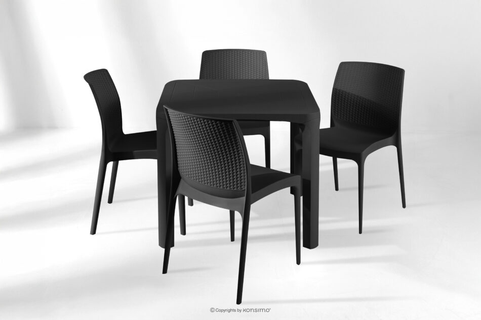 LEOPSI Zestaw mebli ogrodowych stół z krzesłami 4 szt. antracytowy antracytowy - zdjęcie 25