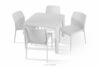 LEOPSI Zestaw mebli ogrodowych stół z krzesłami 4 szt. biały biały - zdjęcie 1