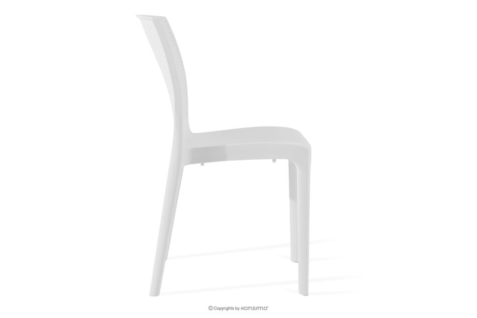 LEOPSI Zestaw mebli ogrodowych stół z krzesłami 4 szt. biały biały - zdjęcie 5