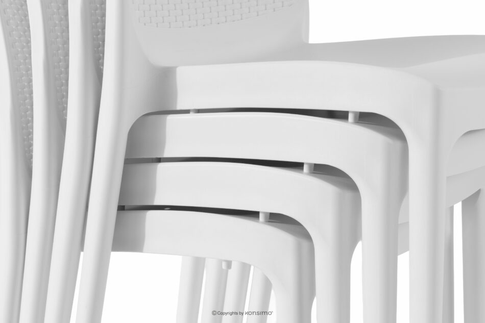 LEOPSI Zestaw mebli ogrodowych stół z krzesłami 4 szt. biały biały - zdjęcie 15