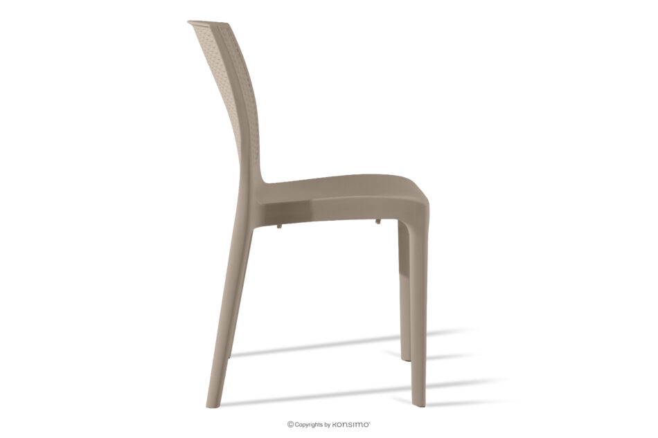 LEOPSI Zestaw mebli na taras stół z krzesłami 4 szt. beżowy beżowy - zdjęcie 5