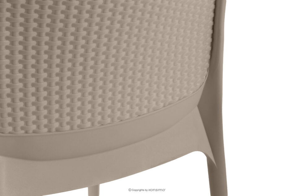 LEOPSI Zestaw mebli na taras stół z krzesłami 4 szt. beżowy beżowy - zdjęcie 12