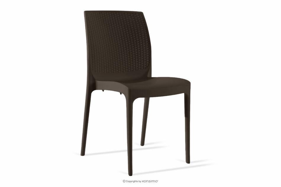 LEOPSI Zestaw mebli na taras stół z krzesłami 4 szt. brązowy brązowy - zdjęcie 4