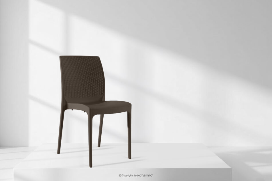 LEOPSI Zestaw mebli na taras stół z krzesłami 4 szt. brązowy brązowy - zdjęcie 25