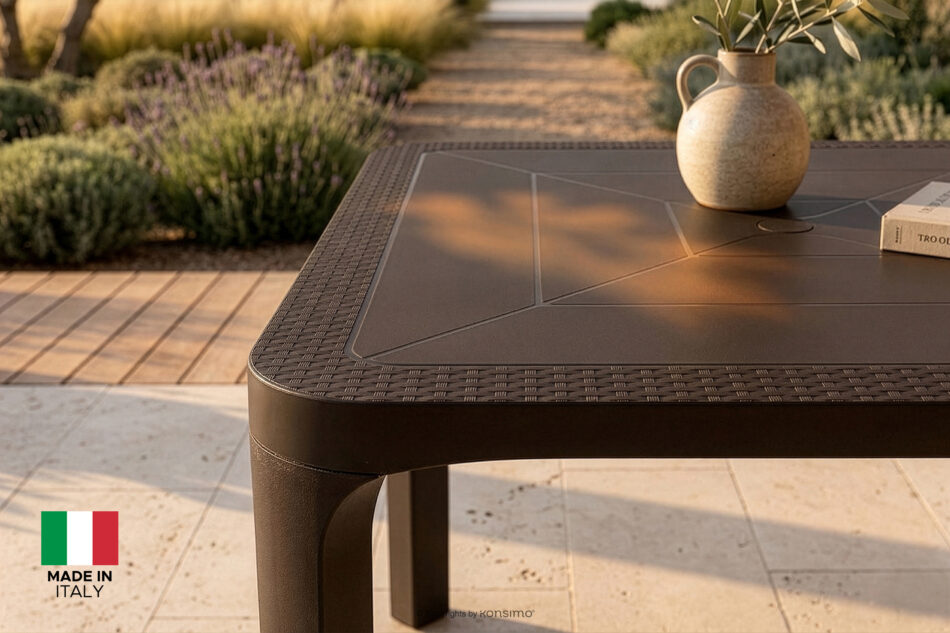 LEOPSI Zestaw mebli na taras stół z krzesłami 4 szt. brązowy brązowy - zdjęcie 29