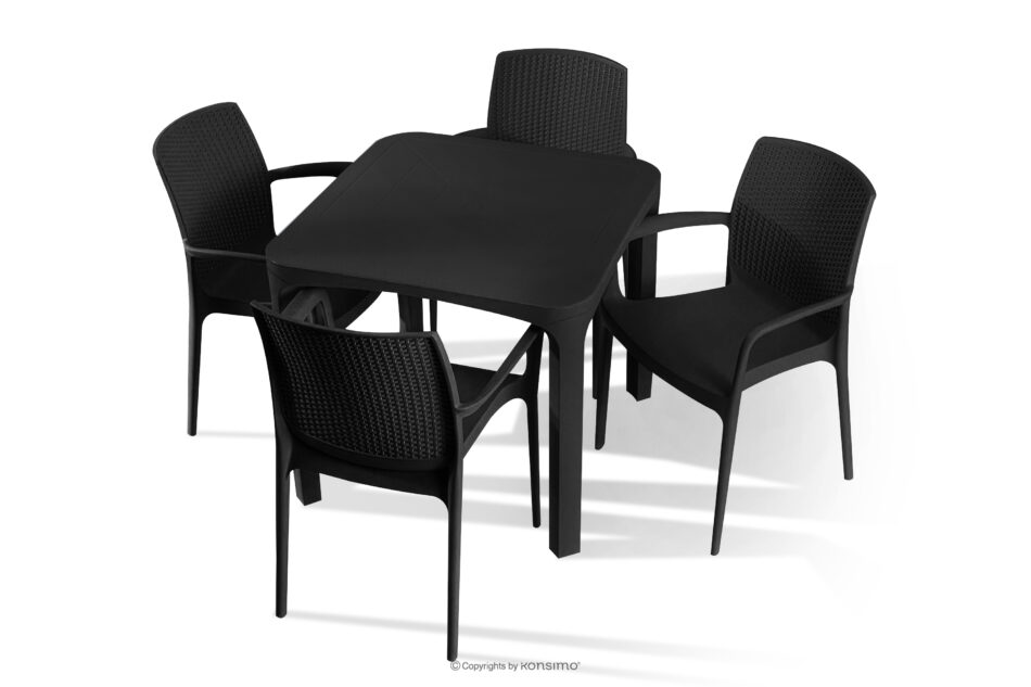 LEOPSI Stół z krzesłami na ogród z polipropylenu antracytowy antracytowy - zdjęcie 0