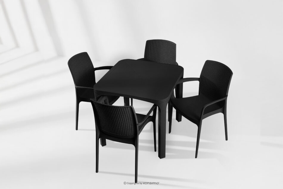 LEOPSI Stół z krzesłami na ogród z polipropylenu antracytowy antracytowy - zdjęcie 24