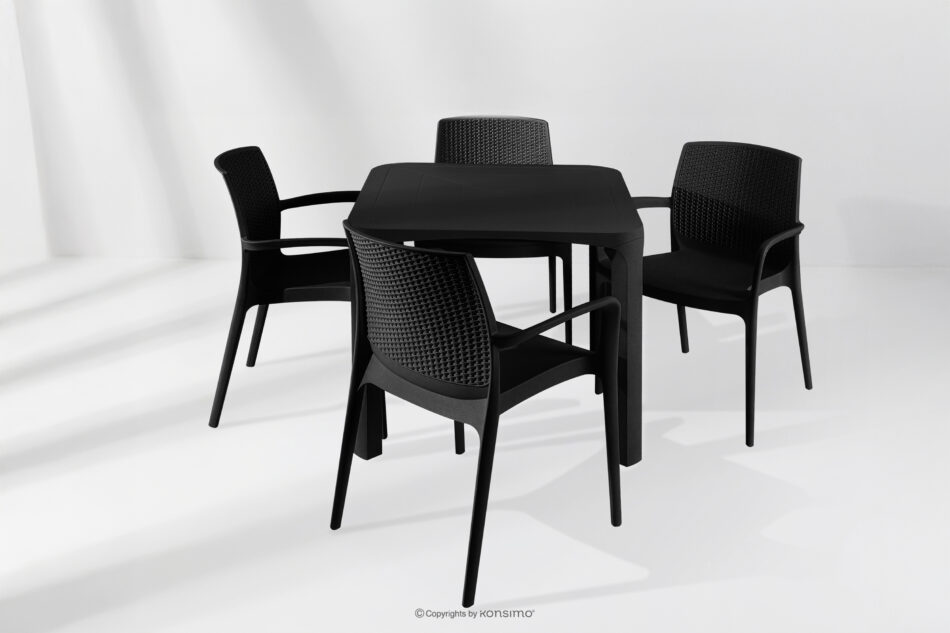 LEOPSI Stół z krzesłami na ogród z polipropylenu antracytowy antracytowy - zdjęcie 25