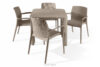 LEOPSI Stół z krzesłami na taras z polipropylenu beżowy beżowy - zdjęcie 3