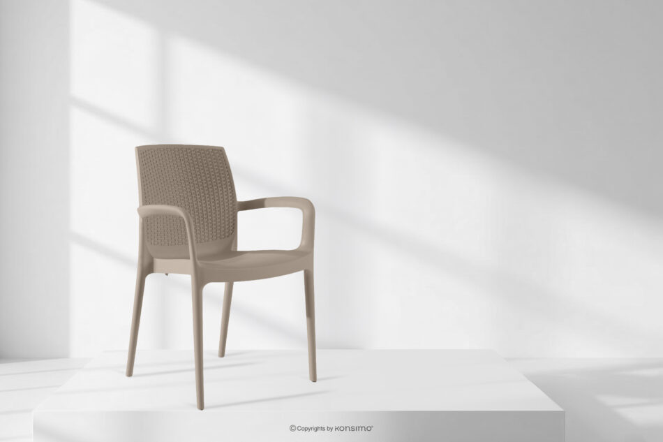 LEOPSI Stół z krzesłami na taras z polipropylenu beżowy beżowy - zdjęcie 26