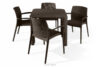 LEOPSI Stół z krzesłami na taras z polipropylenu brązowy brązowy - zdjęcie 3