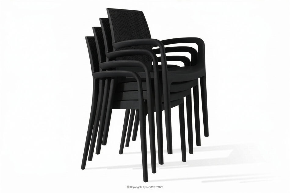 LEOPSI Stół z krzesłami 6 szt. na ogród z polipropylenu antracytowy antracytowy - zdjęcie 21