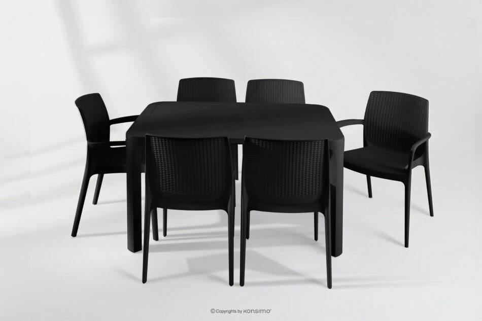 LEOPSI Stół z krzesłami 6 szt. na ogród z polipropylenu antracytowy antracytowy - zdjęcie 33