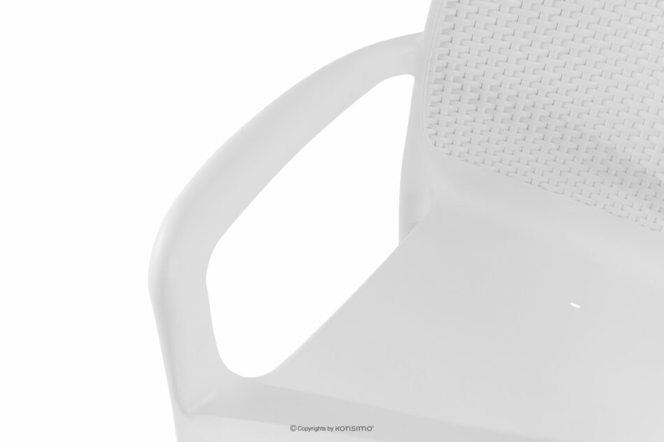 LEOPSI Stół z krzesłami 6 szt. na ogród z polipropylenu biały biały - zdjęcie 16