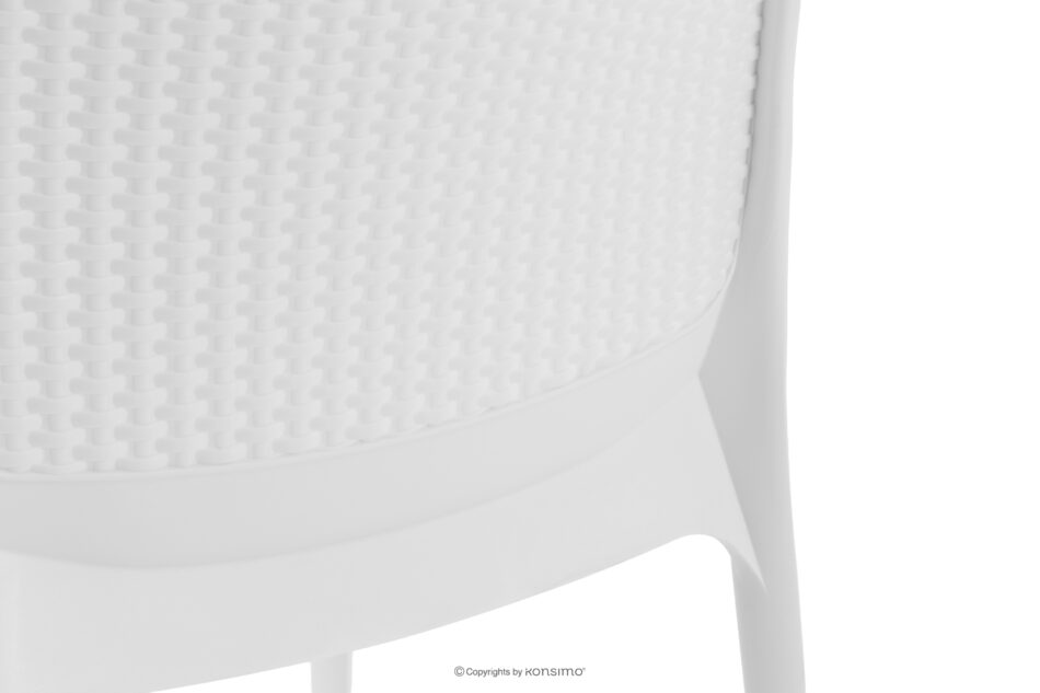 LEOPSI Stół z krzesłami 6 szt. na ogród z polipropylenu biały biały - zdjęcie 18