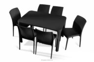 Stół ogrodowy z krzesłami 6 szt. z polipropylenu antracytowy