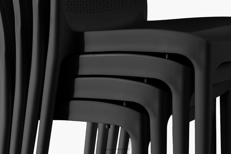 LEOPSI Stół ogrodowy z krzesłami 6 szt. z polipropylenu antracytowy antracytowy - zdjęcie 15