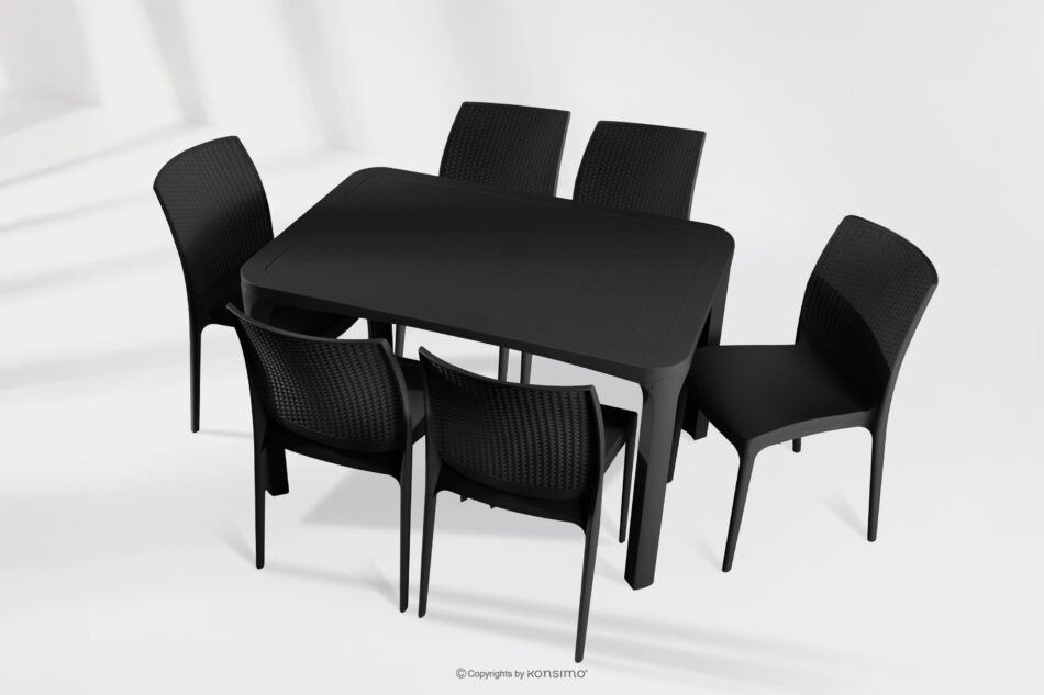 LEOPSI Stół ogrodowy z krzesłami 6 szt. z polipropylenu antracytowy antracytowy - zdjęcie 25
