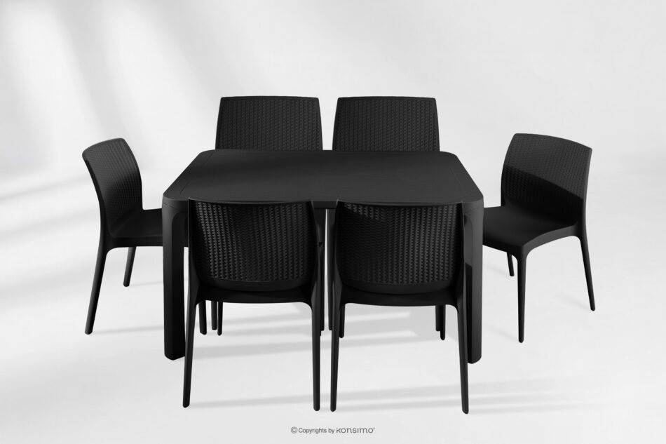 LEOPSI Stół ogrodowy z krzesłami 6 szt. z polipropylenu antracytowy antracytowy - zdjęcie 26