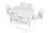 LEOPSI Stół ogrodowy z krzesłami 6 szt. z polipropylenu biały biały - zdjęcie 1