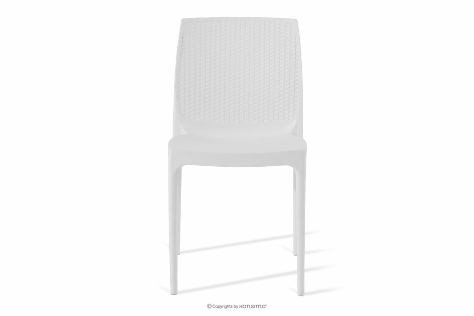 LEOPSI Stół ogrodowy z krzesłami 6 szt. z polipropylenu biały biały - zdjęcie 3