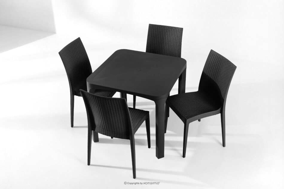 LEOPSI Stół z krzesłami 4 szt. na ogród z polipropulenu antracytowy antracytowy - zdjęcie 25