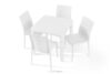LEOPSI Stół z krzesłami 4 szt. na ogród z polipropulenu biały biały - zdjęcie 1