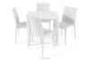 LEOPSI Stół z krzesłami 4 szt. na ogród z polipropulenu biały biały - zdjęcie 3
