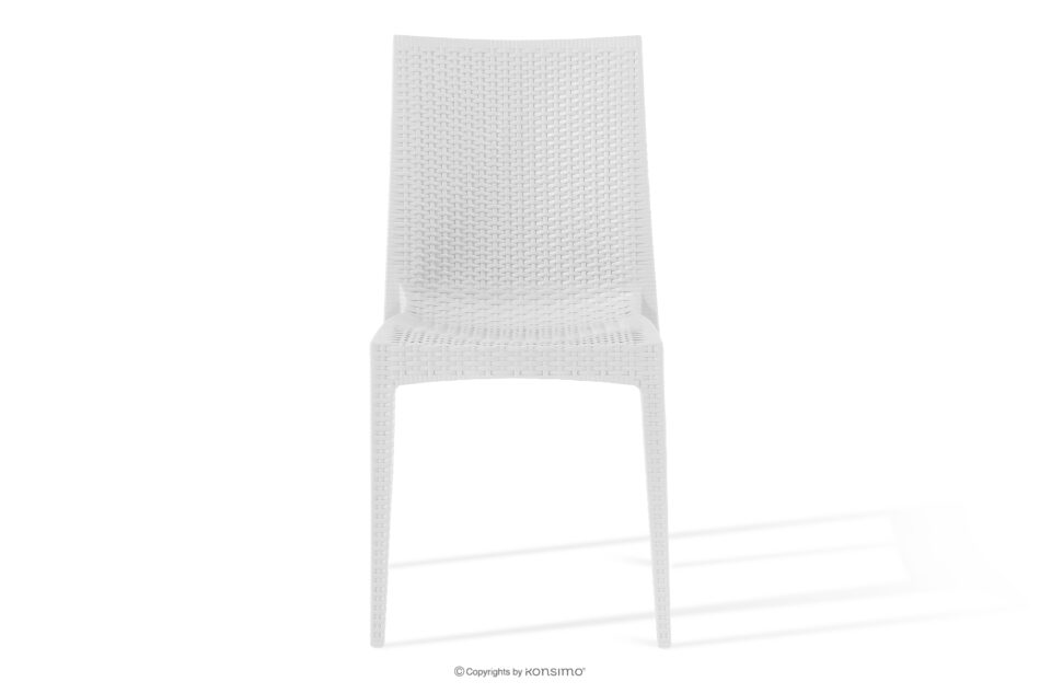 LEOPSI Stół z krzesłami 4 szt. na ogród z polipropulenu biały biały - zdjęcie 3
