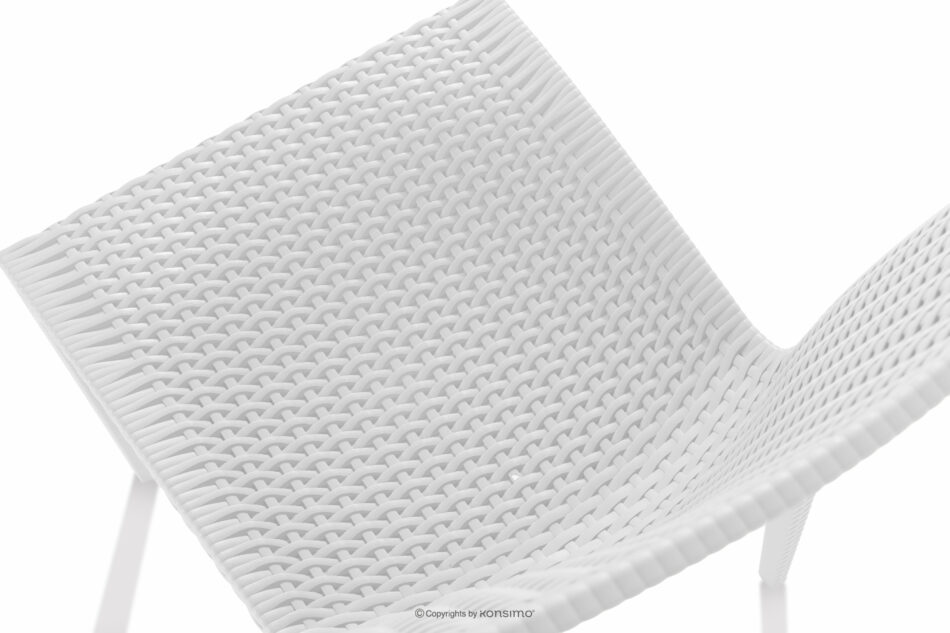 LEOPSI Stół z krzesłami 4 szt. na ogród z polipropulenu biały biały - zdjęcie 7