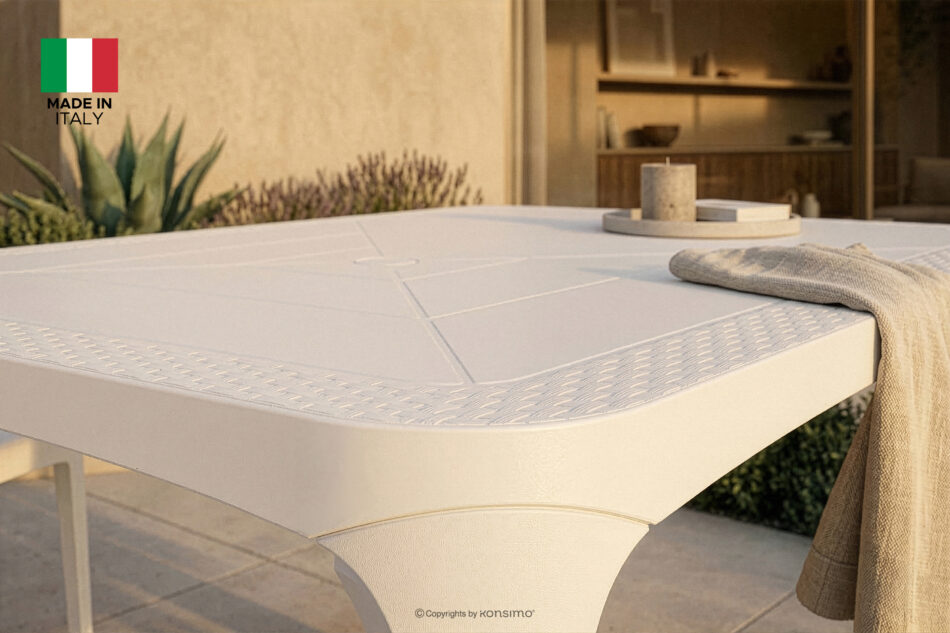 LEOPSI Stół z krzesłami 4 szt. na ogród z polipropulenu biały biały - zdjęcie 30