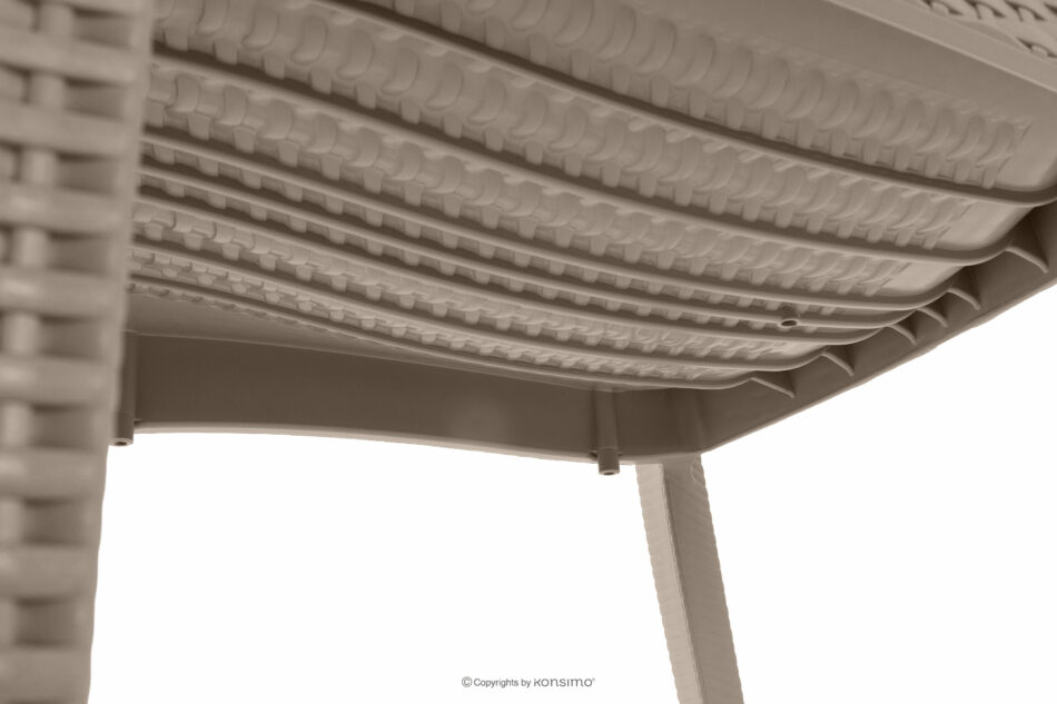 LEOPSI Stół z krzesłami 4 szt. na ogród z polipropulenu beżowy beżowy - zdjęcie 13