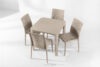 LEOPSI Stół z krzesłami 4 szt. na ogród z polipropulenu beżowy beżowy - zdjęcie 26