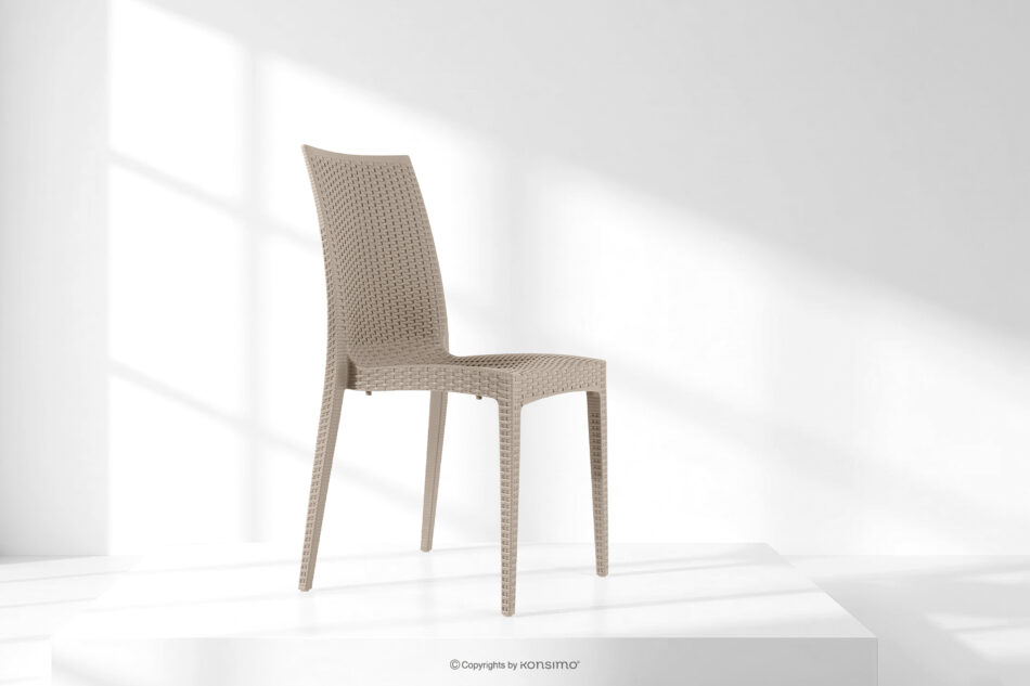 LEOPSI Stół z krzesłami 4 szt. na ogród z polipropulenu beżowy beżowy - zdjęcie 27