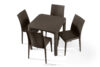 Stół z krzesłami 4 szt. na ogród z polipropulenu brązowy