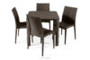 LEOPSI Stół z krzesłami 4 szt. na ogród z polipropulenu brązowy brązowy - zdjęcie 3