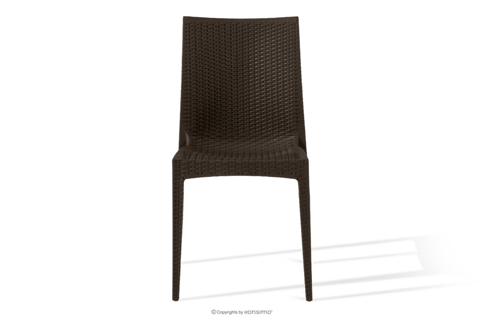 LEOPSI Stół z krzesłami 4 szt. na ogród z polipropulenu brązowy brązowy - zdjęcie 3