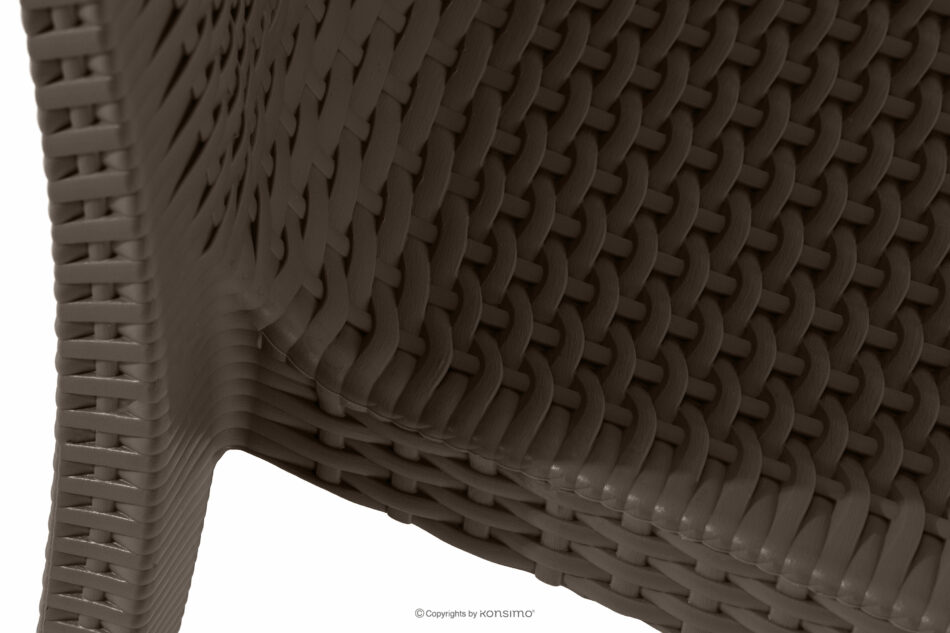 LEOPSI Stół z krzesłami 4 szt. na ogród z polipropulenu brązowy brązowy - zdjęcie 11