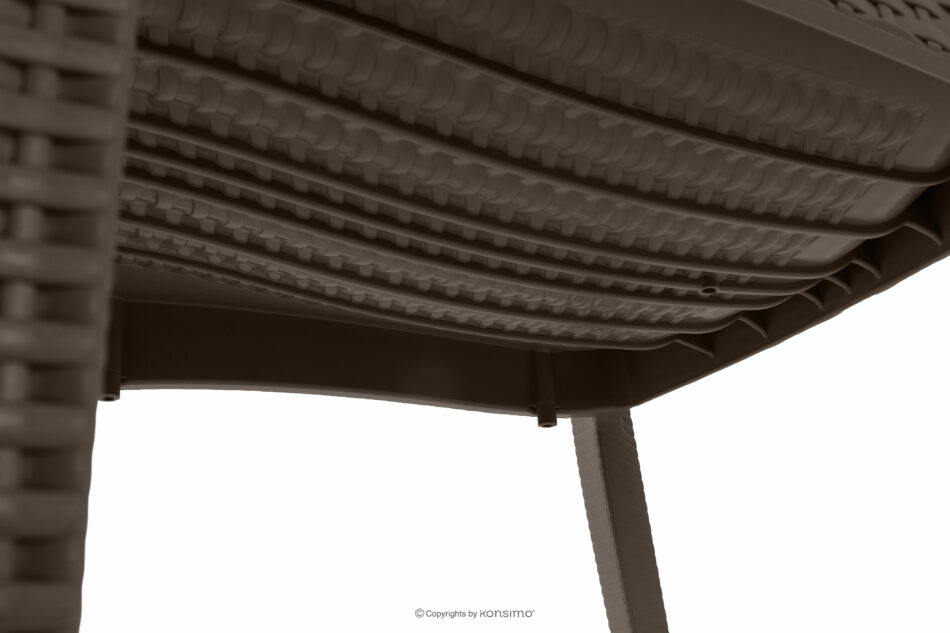 LEOPSI Stół z krzesłami 4 szt. na ogród z polipropulenu brązowy brązowy - zdjęcie 13